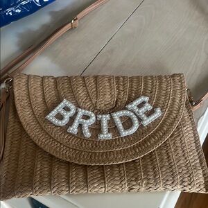 Tan Bride Woven Clutch